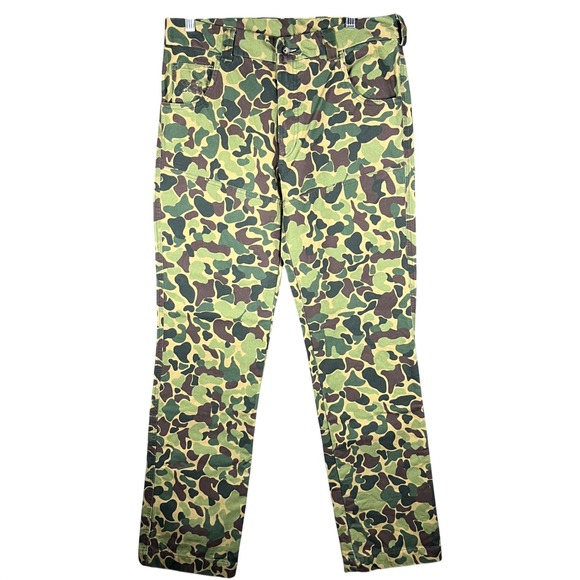 Kevin's Plantation Duck Camo Hunting Pants Mens 34 Green Brown Canvas Straight